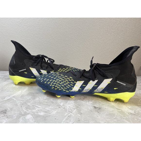 Adidas Predator Freak.3 Firm Men's Size 13 Cleats Black Blue White Yellow - Picture 10 of 10
